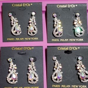 Cristal D'Or rhinestone dangling lot of 4